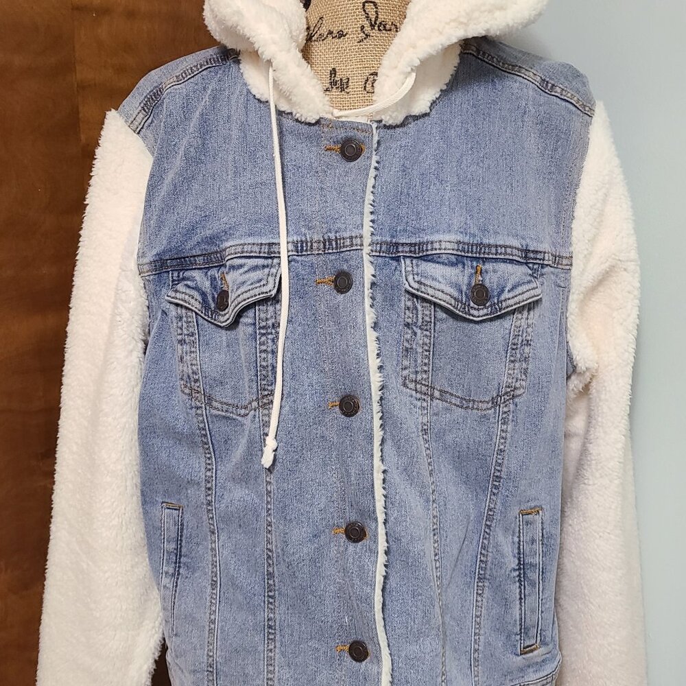 Blue Denim with Fleece Jacket, 1X